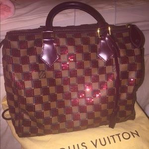 Sequin Louis Vuitton damier speedy 30 bag